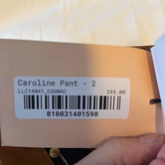 NWT La Ligne Caroline wide leg pants size tan cognac - Picture 2 of 8